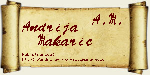 Andrija Makarić vizit kartica